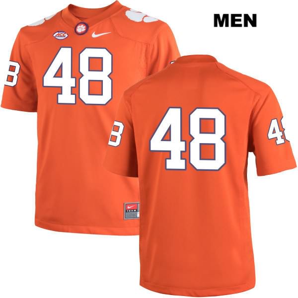 Men's Clemson Tigers #48 Will Spiers Stitched Orange Authentic Nike No Name NCAA College Football Jersey EYJ0146NM